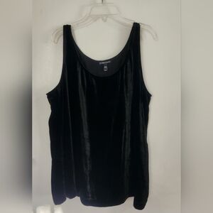 Eileen Fisher Black Velvet Scoop Neck Top Size L